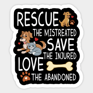 Animal Rights Cruelty Awareness, Cat Dog Rescue, Animal Lover Sticker